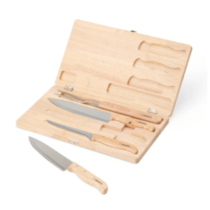 Kit Churrasco 4 Peças com Estojo de Madeira