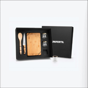 Conj. Para Cozinha E Tempero Em Bambu/Inox - 6 Pçs