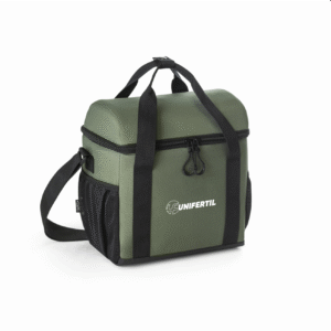 Bolsa térmica almofadada em ripstop poliéster reciclado 600D com interior forrado em PEVA 11 L