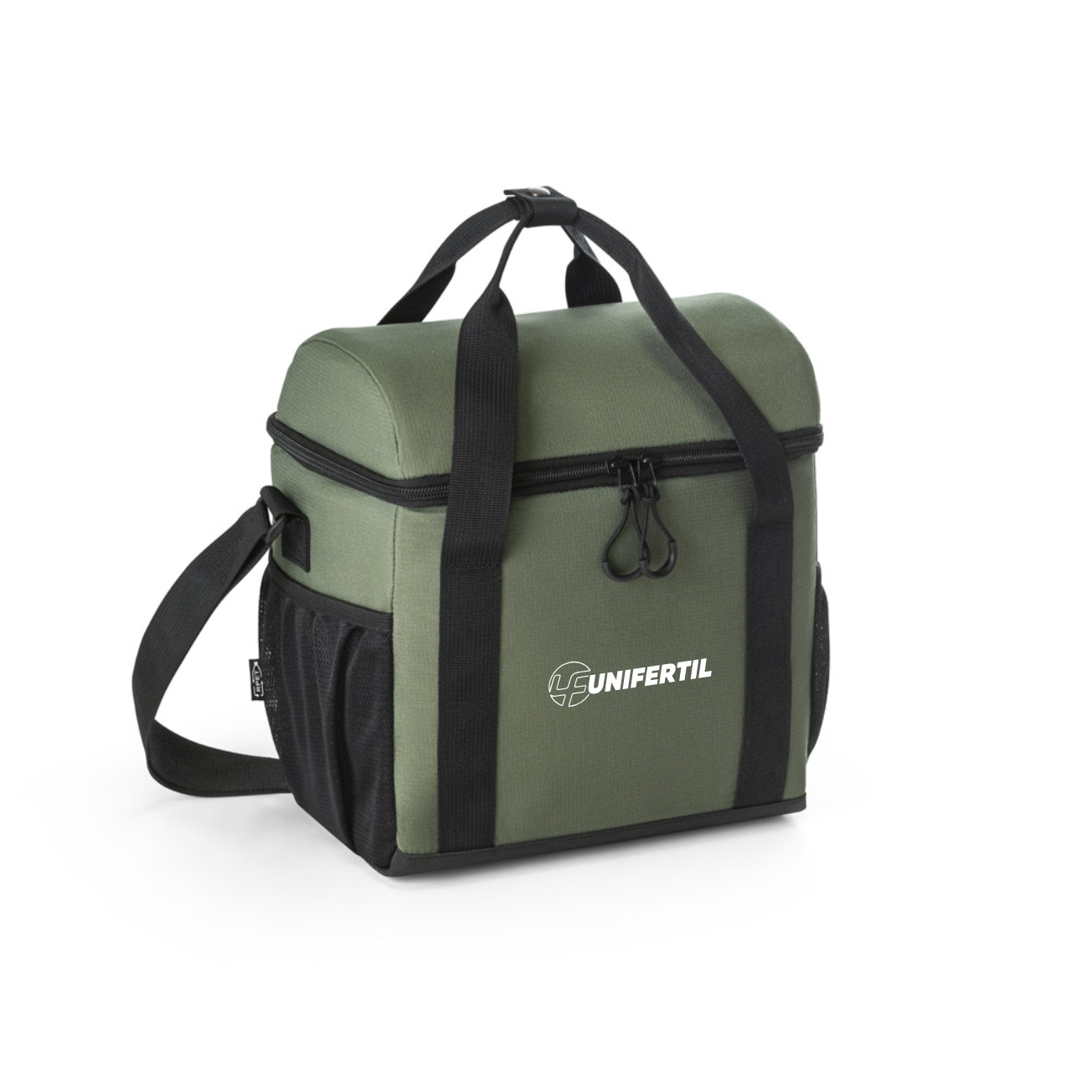 Bolsa térmica almofadada em ripstop poliéster reciclado 600D com interior forrado em PEVA 11 L
